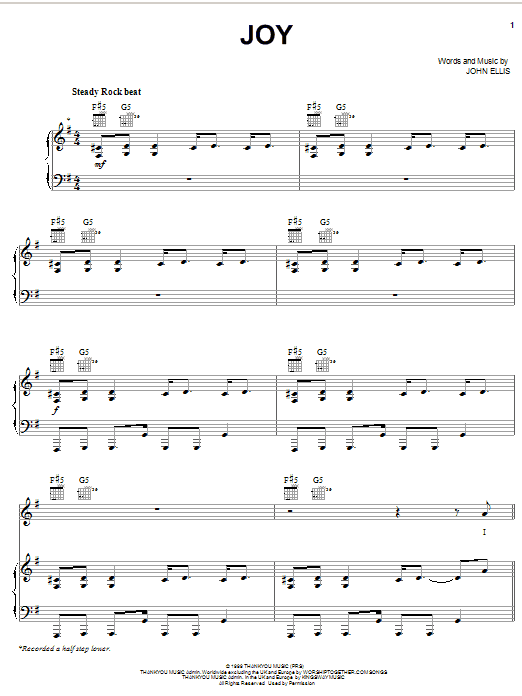 Tree63 Joy Sheet Music Notes & Chords for Piano, Vocal & Guitar (Right-Hand Melody) - Download or Print PDF Tree63 Joy Sheet Music Notes & Chords for Piano, Vocal & Guitar (Right-Hand Melody) - Download or Print PDF