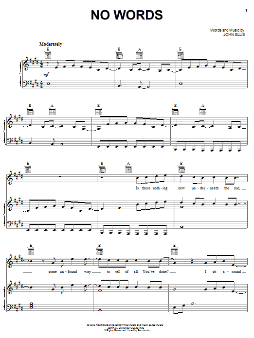 Tree63 No Words Sheet Music Notes & Chords for Piano, Vocal & Guitar (Right-Hand Melody) - Download or Print PDF Tree63 No Words Sheet Music Notes & Chords for Piano, Vocal & Guitar (Right-Hand Melody) - Download or Print PDF