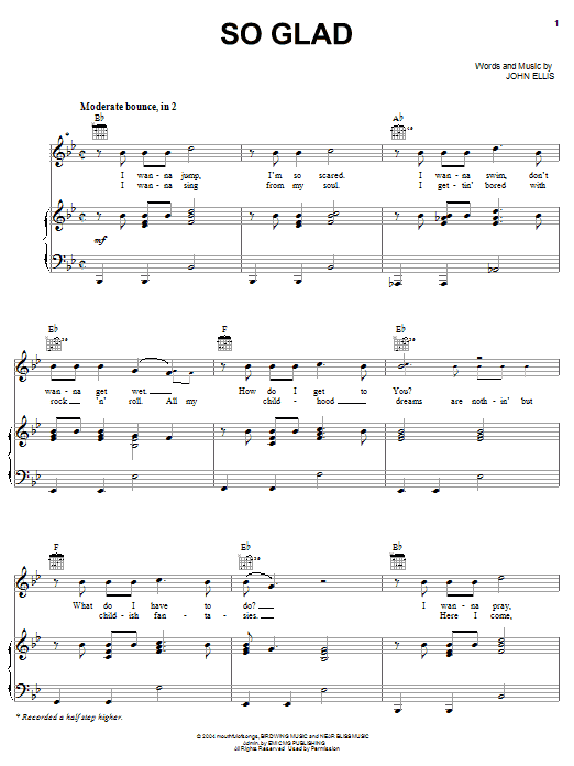 Tree63 So Glad Sheet Music Notes & Chords for Piano, Vocal & Guitar (Right-Hand Melody) - Download or Print PDF Tree63 So Glad Sheet Music Notes & Chords for Piano, Vocal & Guitar (Right-Hand Melody) - Download or Print PDF