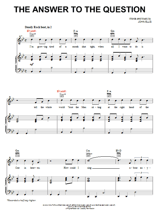 Tree63 The Answer To The Question Sheet Music Notes & Chords for Piano, Vocal & Guitar (Right-Hand Melody) - Download or Print PDF Tree63 The Answer To The Question Sheet Music Notes & Chords for Piano, Vocal & Guitar (Right-Hand Melody) - Download or Print PDF