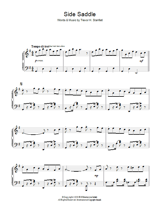 Trevor H. Stanford Side Saddle Sheet Music Notes & Chords for Piano, Vocal & Guitar - Download or Print PDF