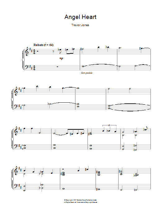 Trevor Jones Angel Heart (Looking For Johnny/Johnny Favourite) Sheet Music Notes & Chords for Piano - Download or Print PDF