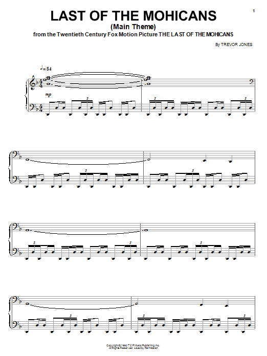 Trevor Jones Last Of The Mohicans (Main Theme) Sheet Music Notes & Chords for Guitar Tab - Download or Print PDF
