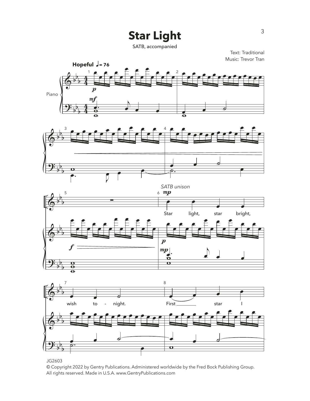 Trevor Tran Star Light Sheet Music Notes & Chords for SATB Choir - Download or Print PDF