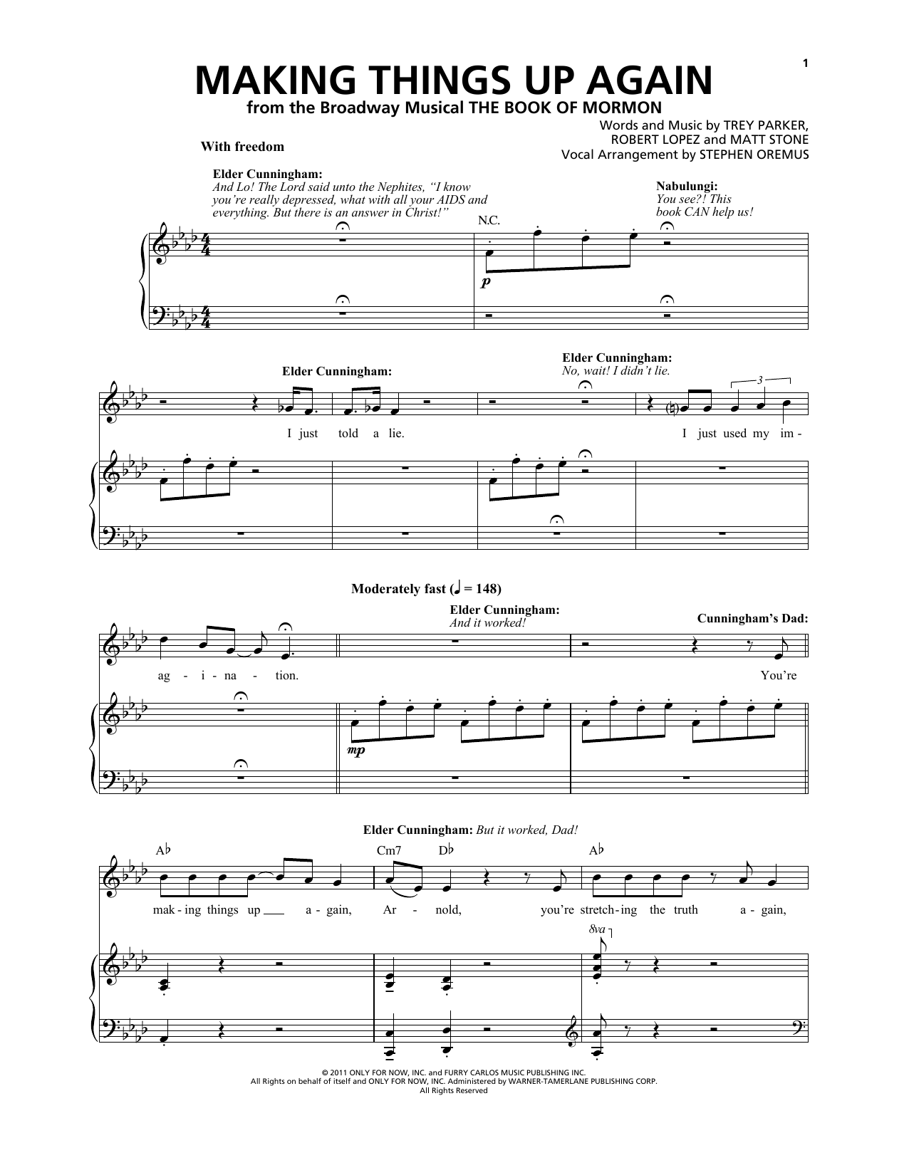 Trey Parker & Matt Stone Making Things Up Again Sheet Music Notes & Chords for Piano & Vocal - Download or Print PDF