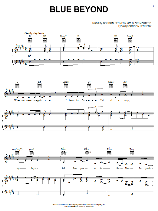Trisha Yearwood Blue Beyond Sheet Music Notes & Chords for Piano, Vocal & Guitar (Right-Hand Melody) - Download or Print PDF