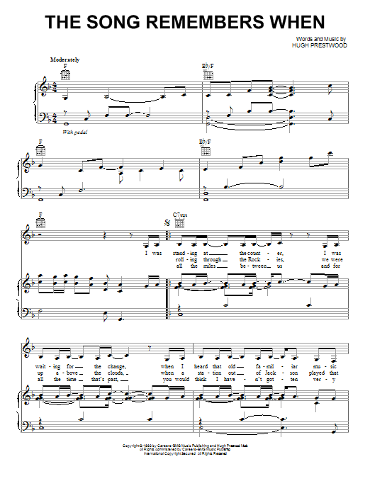 Trisha Yearwood The Song Remembers When Sheet Music Notes & Chords for Piano, Vocal & Guitar (Right-Hand Melody) - Download or Print PDF