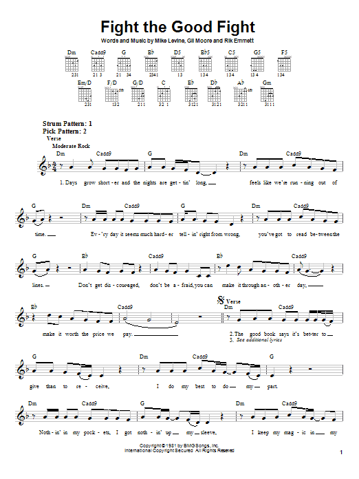 Triumph Fight The Good Fight Sheet Music Notes & Chords for Guitar Tab - Download or Print PDF