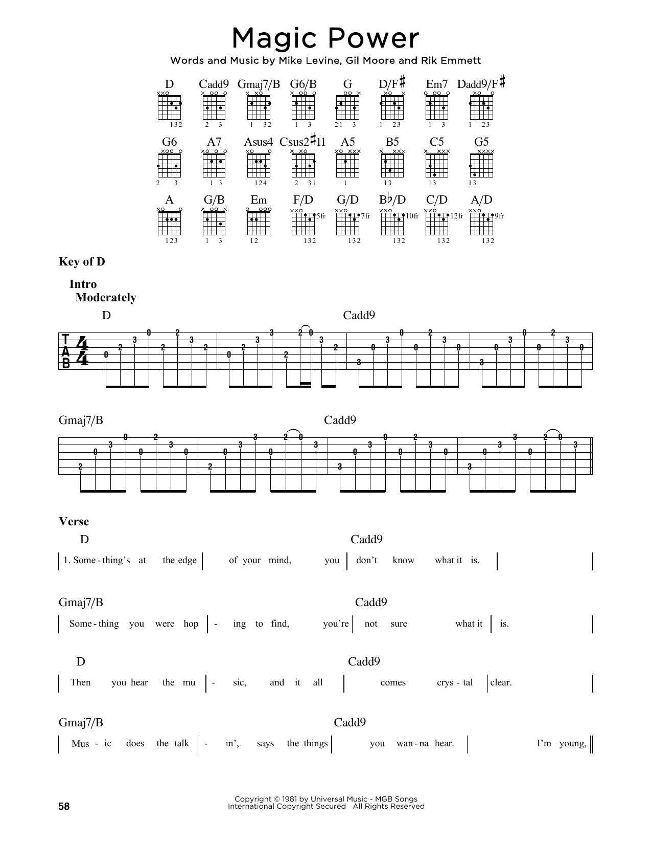 Triumph Magic Power Sheet Music Notes & Chords for Guitar Lead Sheet - Download or Print PDF