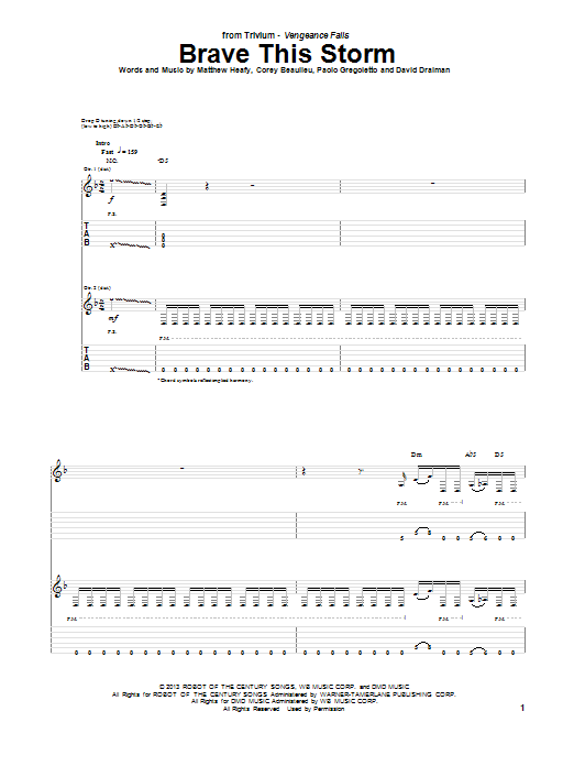 Trivium Brave This Storm Sheet Music Notes & Chords for Guitar Tab - Download or Print PDF