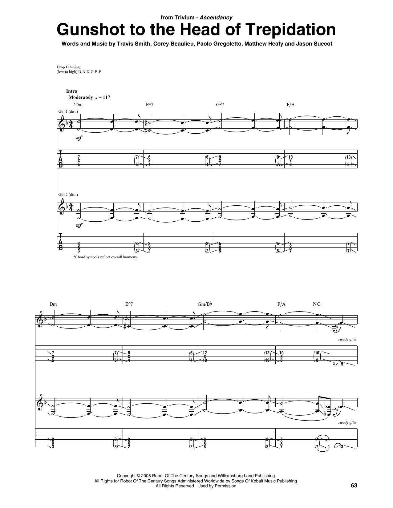 Trivium Gunshot To The Head Of Trepidation Sheet Music Notes & Chords for Guitar Tab - Download or Print PDF