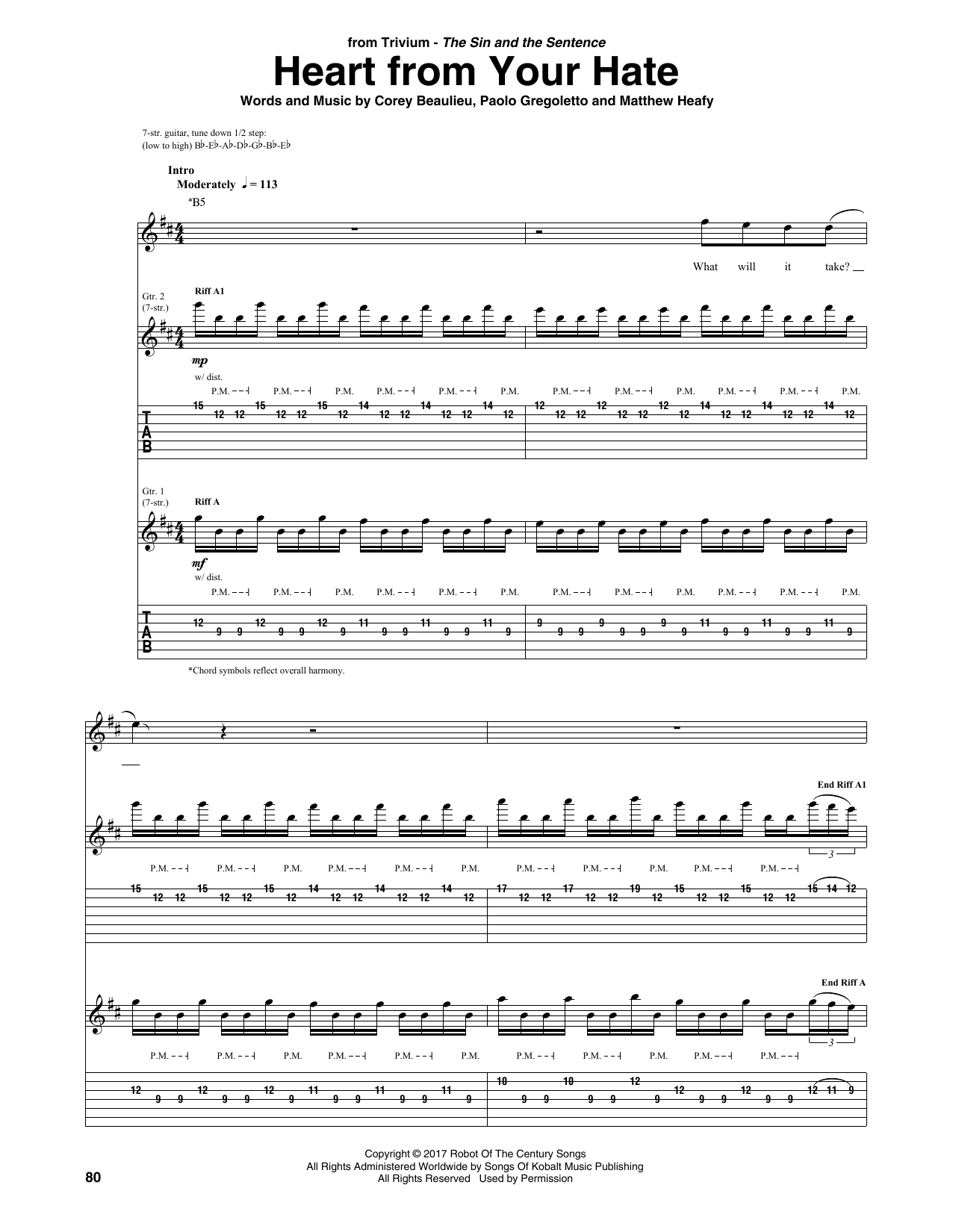 Trivium Heart From Your Hate Sheet Music Notes & Chords for Guitar Tab - Download or Print PDF Trivium Heart From Your Hate Sheet Music Notes & Chords for Guitar Tab - Download or Print PDF
