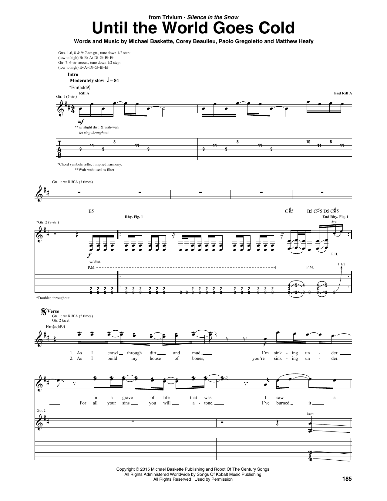 Trivium Until The World Goes Cold Sheet Music Notes & Chords for Guitar Tab - Download or Print PDF