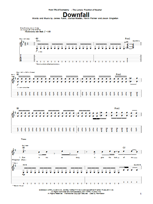 TRUSTcompany Downfall Sheet Music Notes & Chords for Guitar Tab - Download or Print PDF TRUSTcompany Downfall Sheet Music Notes & Chords for Guitar Tab - Download or Print PDF
