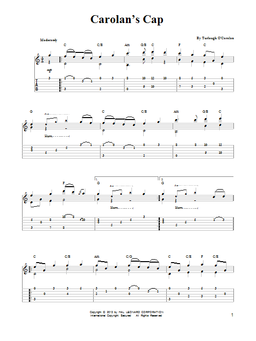 Mark Phillips Carolan's Cap Sheet Music Notes & Chords for Easy Guitar Tab - Download or Print PDF