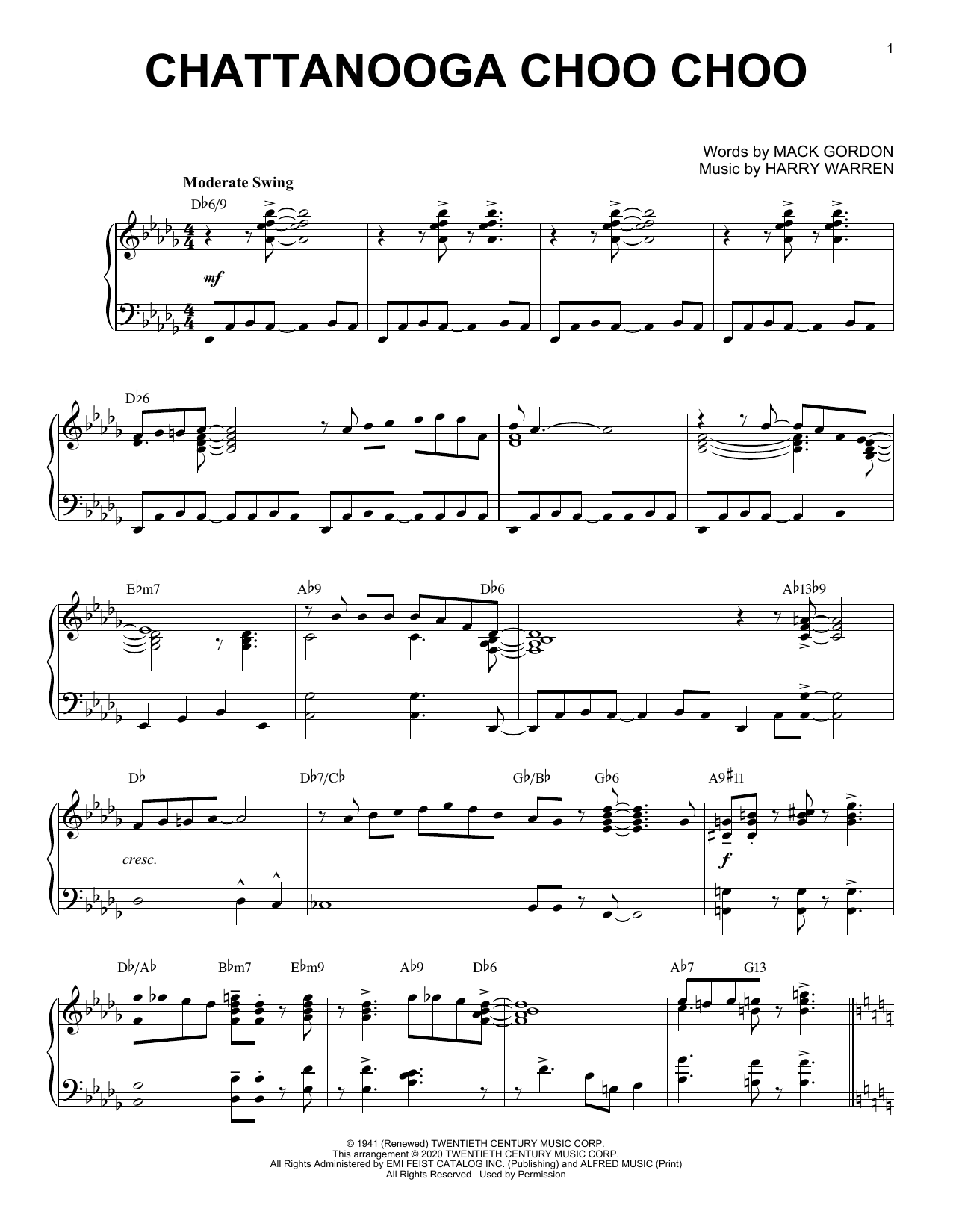 Tuxedo Junction Chattanooga Choo Choo [Jazz version] (arr. Brent Edstrom) Sheet Music Notes & Chords for Piano Solo - Download or Print PDF