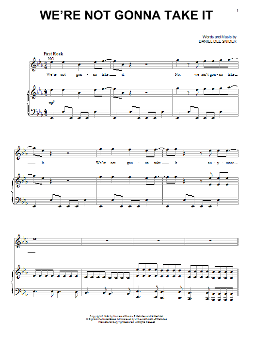 Twisted Sister We're Not Gonna Take It Sheet Music Notes & Chords for Trombone - Download or Print PDF