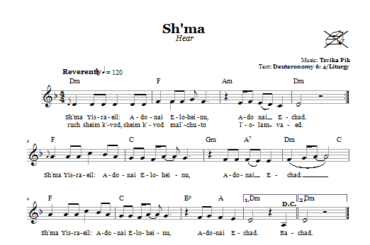 Tzvika Pik Sh'ma (Hear) Sheet Music Notes & Chords for Melody Line, Lyrics & Chords - Download or Print PDF