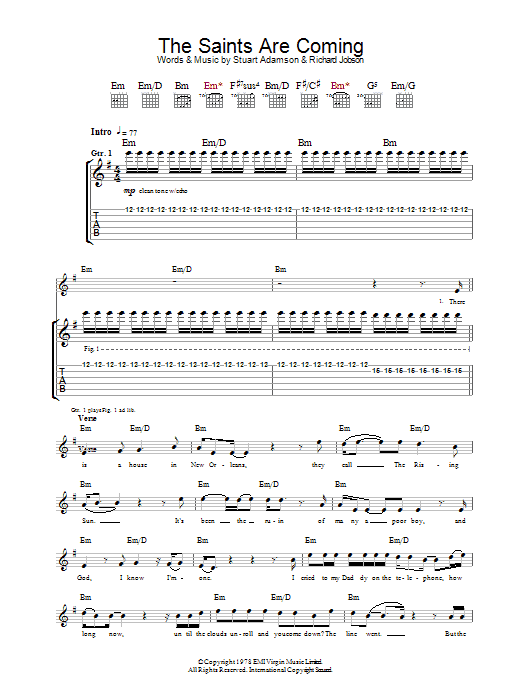 U2 & Green Day The Saints Are Coming Sheet Music Notes & Chords for Easy Piano - Download or Print PDF