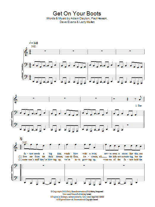 U2 Get On Your Boots Sheet Music Notes & Chords for Guitar Tab - Download or Print PDF