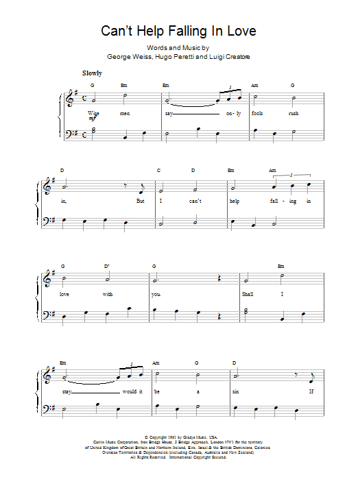 UB40 Can't Help Falling sheet music notes and chords. Download Printable PDF.