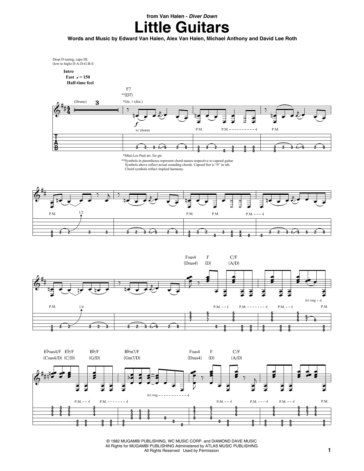 Van Halen Little Guitars Sheet Music Notes & Chords for Guitar Tab - Download or Print PDF