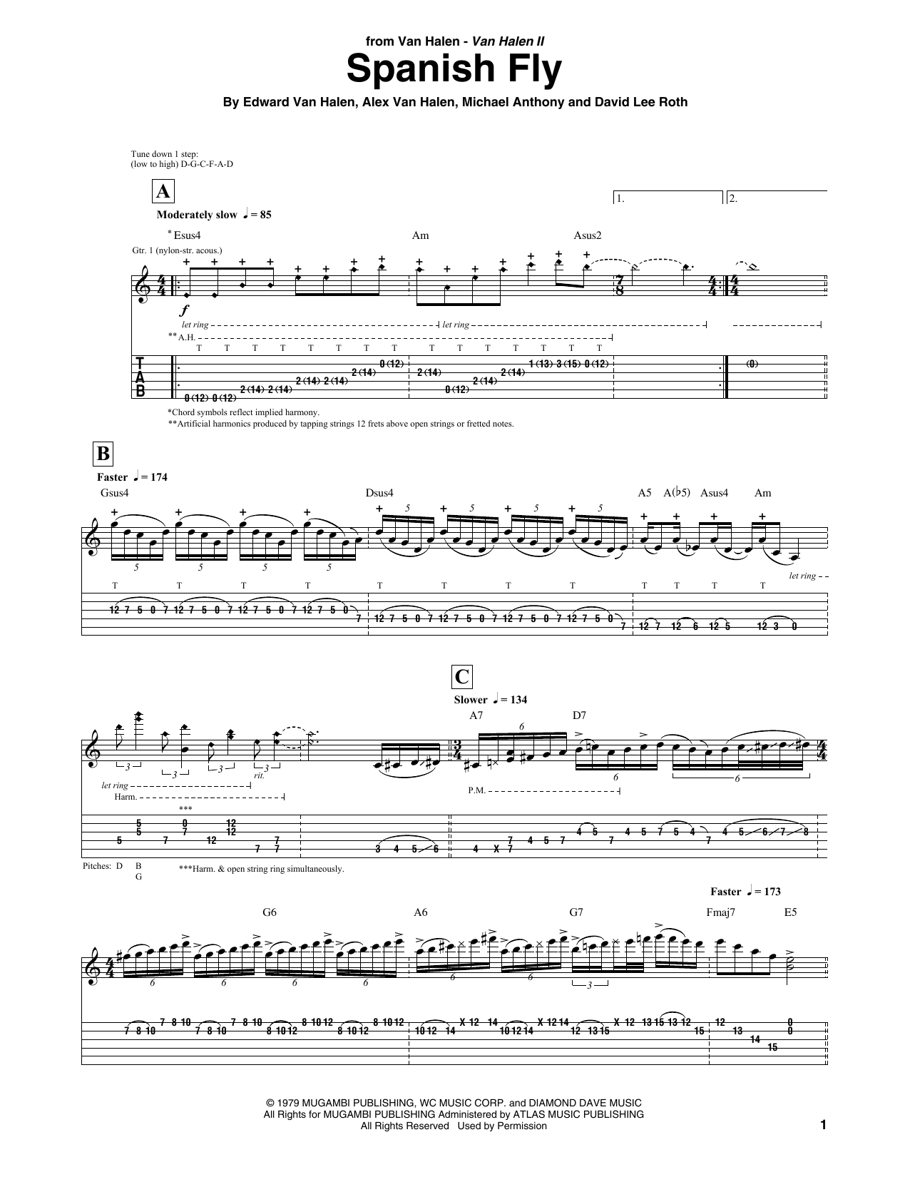 Van Halen Spanish Fly Sheet Music Notes & Chords for Guitar Tab - Download or Print PDF