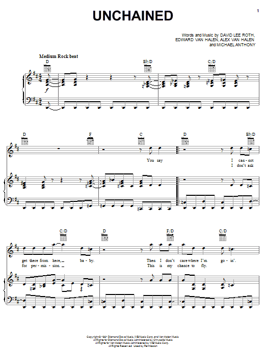 Van Halen Unchained Sheet Music Notes & Chords for Guitar Tab Play-Along - Download or Print PDF