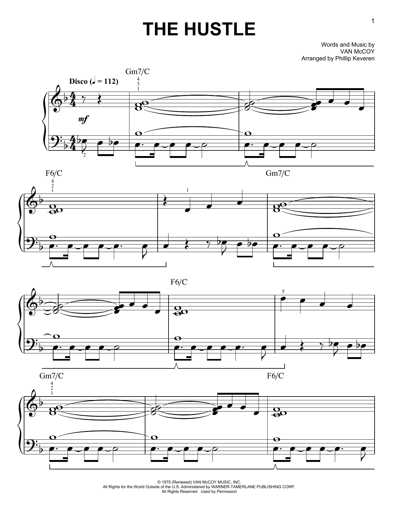 Van McCoy & The Soul City Symphony The Hustle (arr. Phillip Keveren) Sheet Music Notes & Chords for Easy Piano - Download or Print PDF