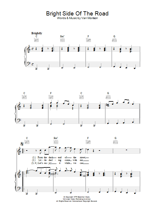 Van Morrison Bright Side Of The Road Sheet Music Notes & Chords for Ukulele Lyrics & Chords - Download or Print PDF