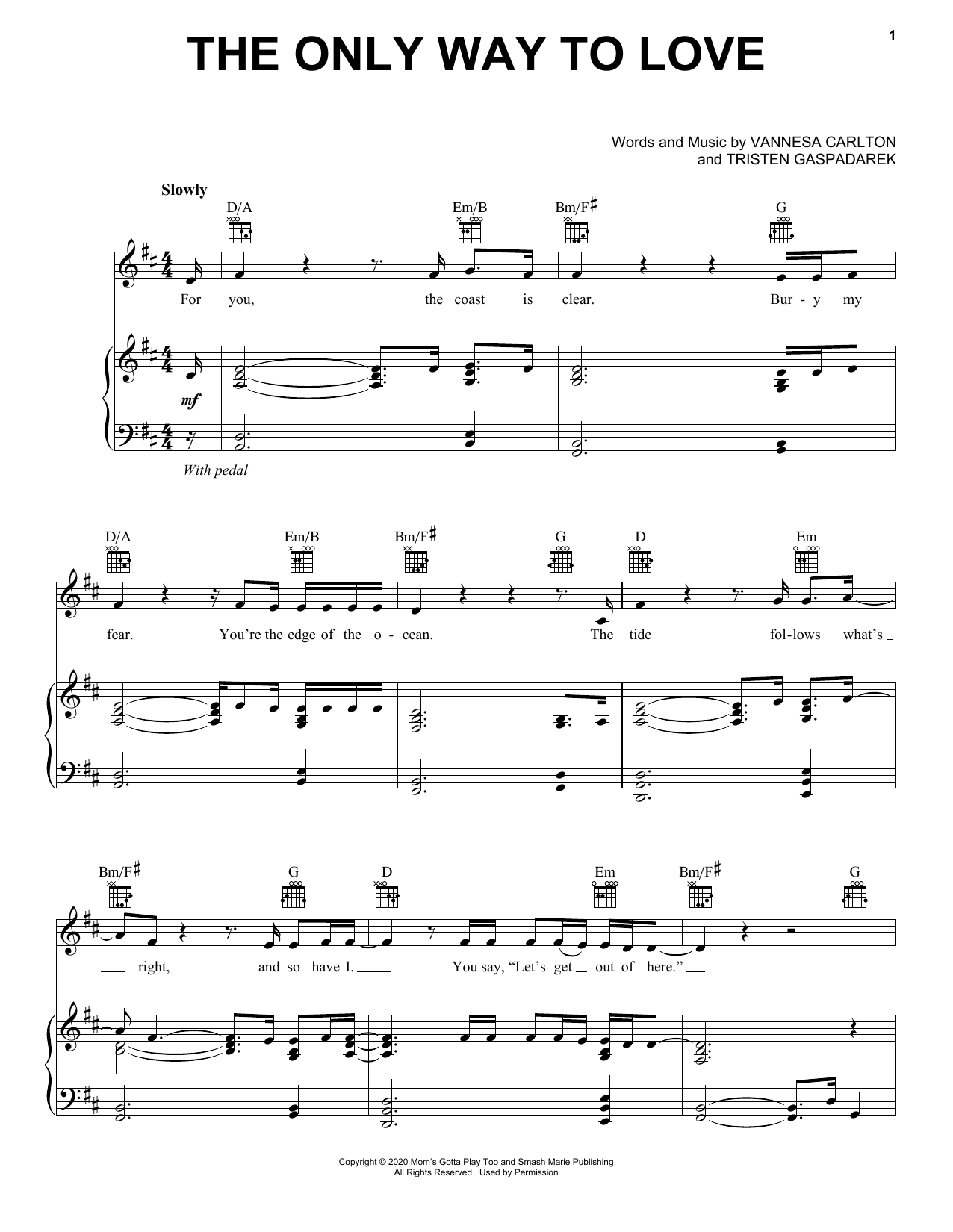 Vanessa Carlton The Only Way To Love Sheet Music Notes & Chords for Piano, Vocal & Guitar (Right-Hand Melody) - Download or Print PDF Vanessa Carlton The Only Way To Love Sheet Music Notes & Chords for Piano, Vocal & Guitar (Right-Hand Melody) - Download or Print PDF