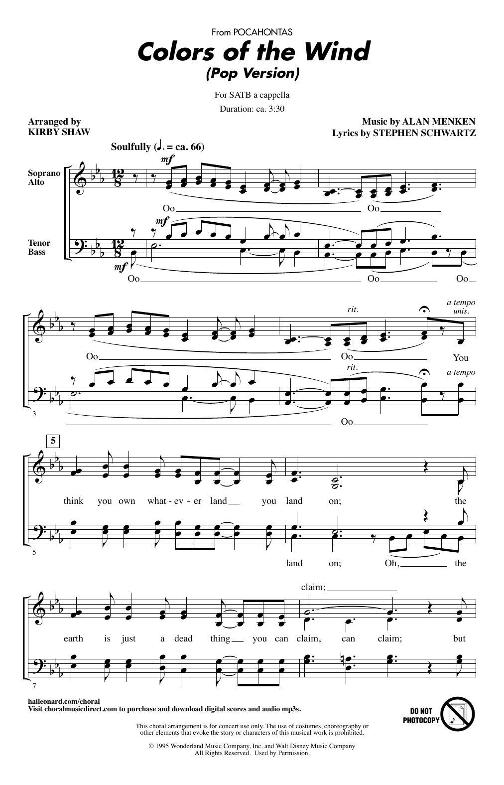 Vanessa Williams Colors Of The Wind (from Pocahontas) (Arr. Kirby Shaw) Sheet Music Notes & Chords for SATB Choir - Download or Print PDF Vanessa Williams Colors Of The Wind (from Pocahontas) (Arr. Kirby Shaw) Sheet Music Notes & Chords for SATB Choir - Download or Print PDF