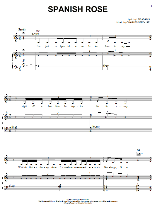 Vanessa Williams Spanish Rose Sheet Music Notes & Chords for Piano, Vocal & Guitar (Right-Hand Melody) - Download or Print PDF