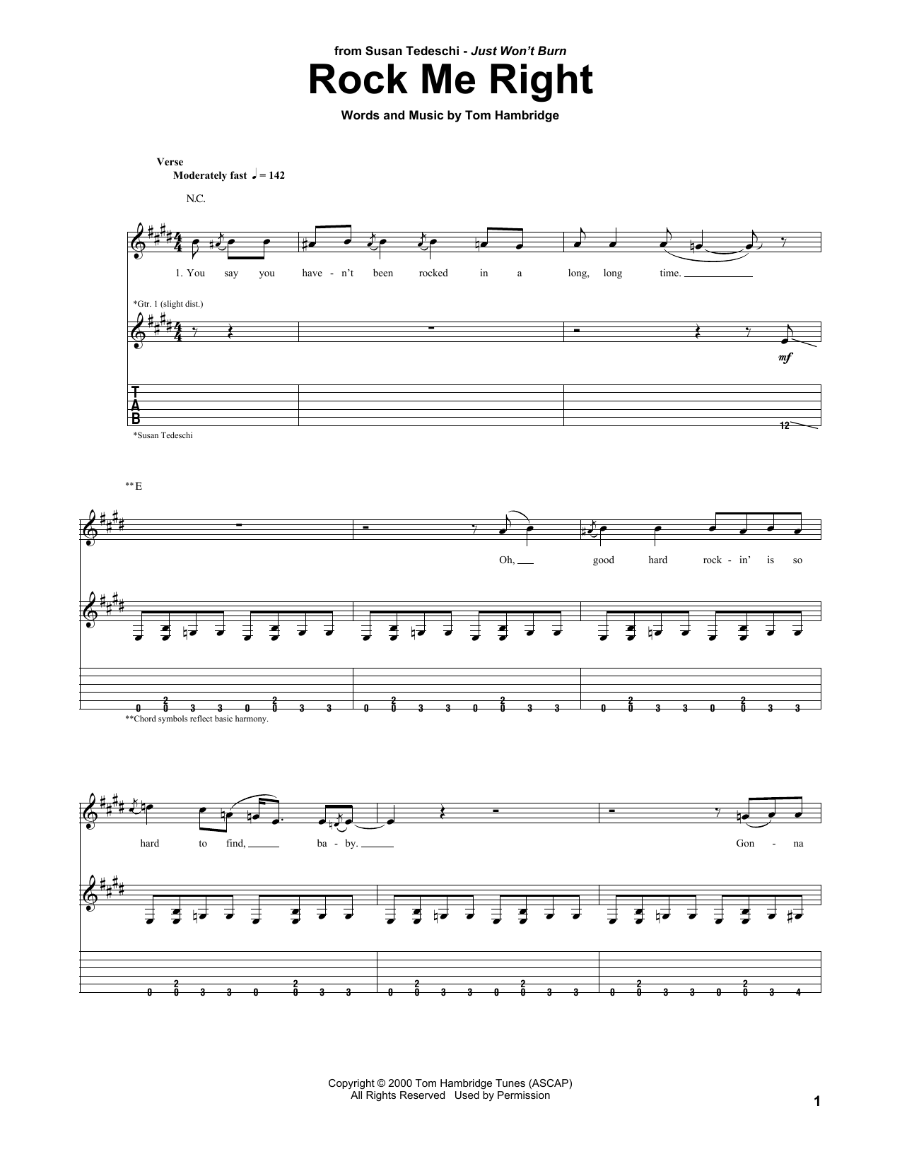 Various Rock Me Right Sheet Music Notes & Chords for Guitar Tab - Download or Print PDF