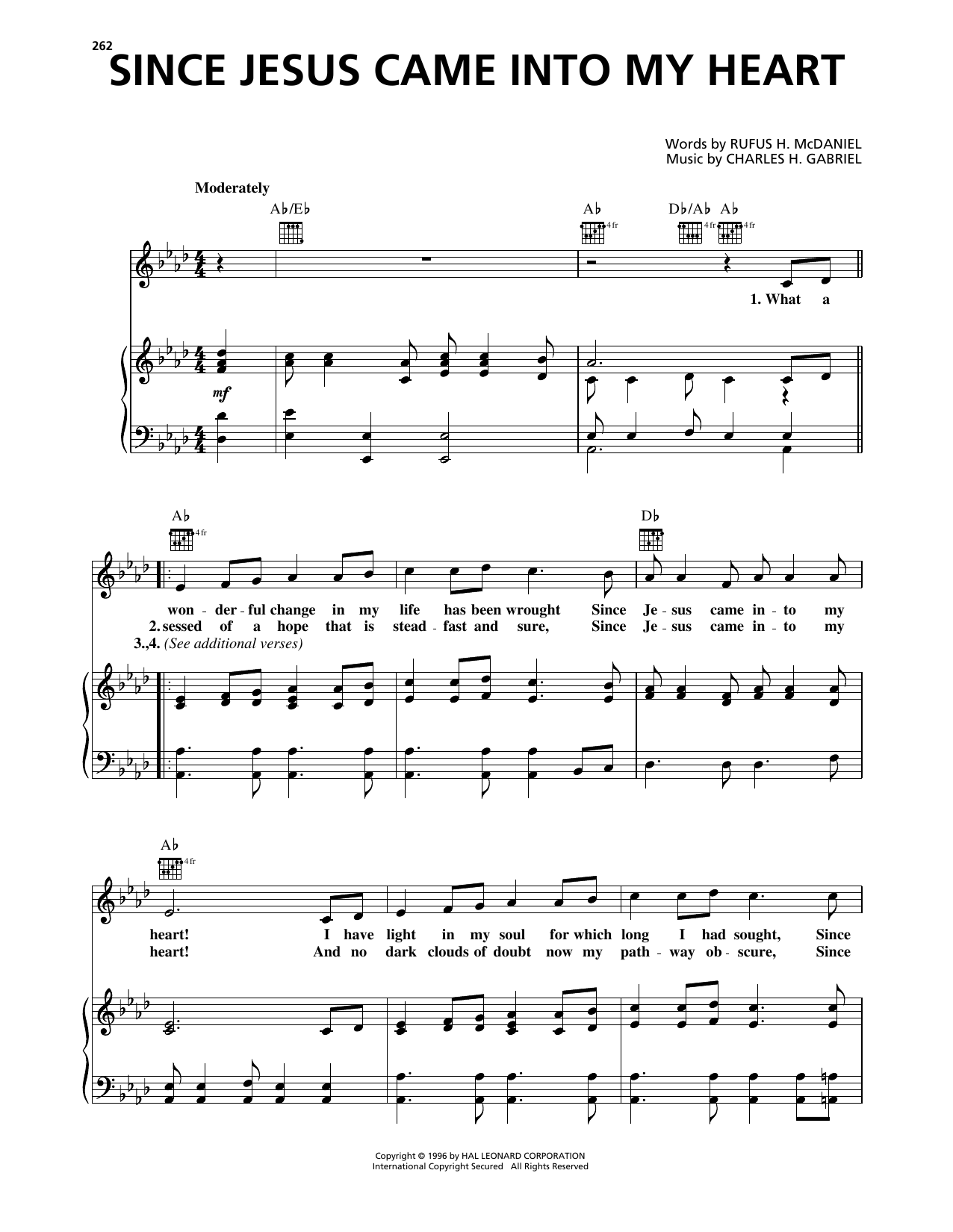 Various Since Jesus Came Into My Heart Sheet Music Notes & Chords for Piano, Vocal & Guitar Chords (Right-Hand Melody) - Download or Print PDF