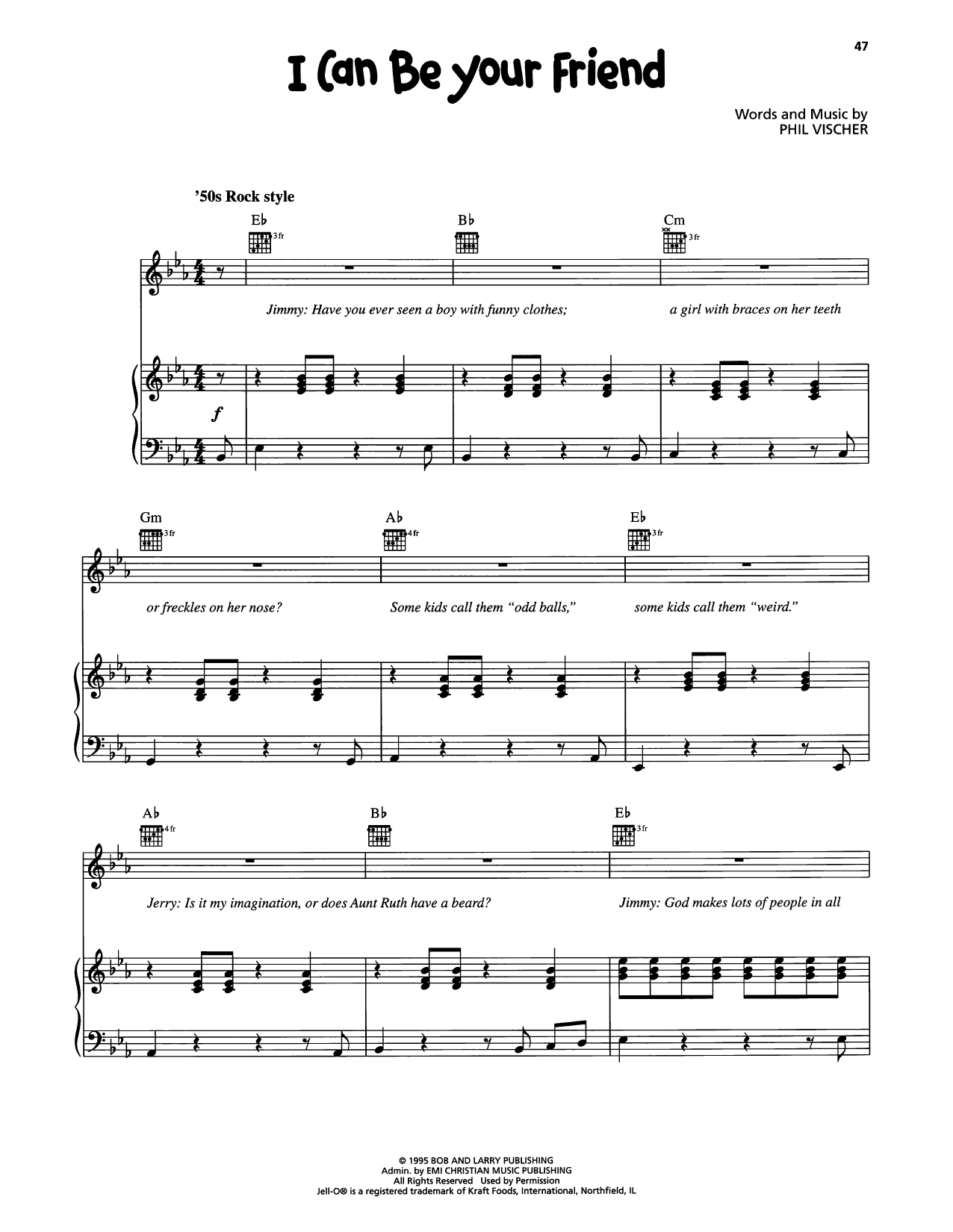 VeggieTales I Can Be Your Friend Sheet Music Notes & Chords for Piano, Vocal & Guitar Chords (Right-Hand Melody) - Download or Print PDF