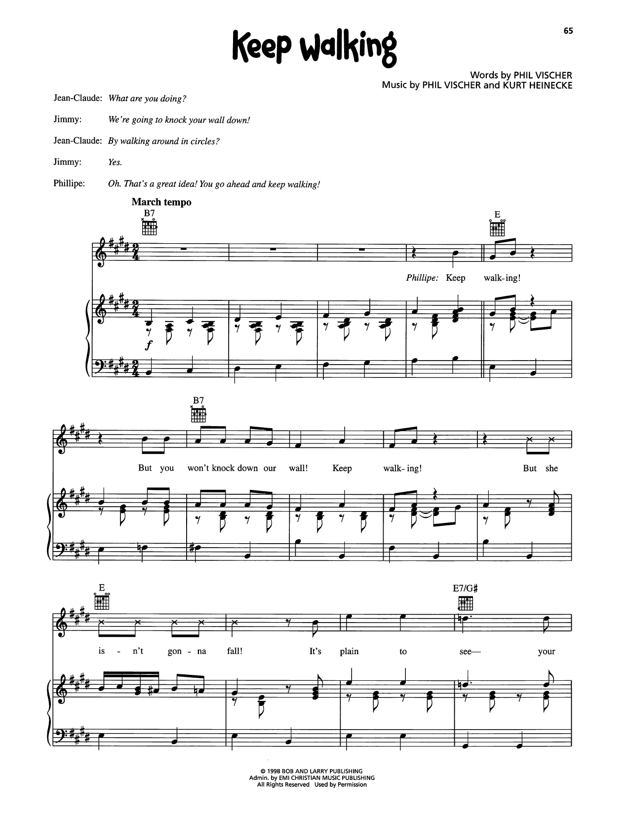 VeggieTales Keep Walking Sheet Music Notes & Chords for Piano, Vocal & Guitar Chords (Right-Hand Melody) - Download or Print PDF