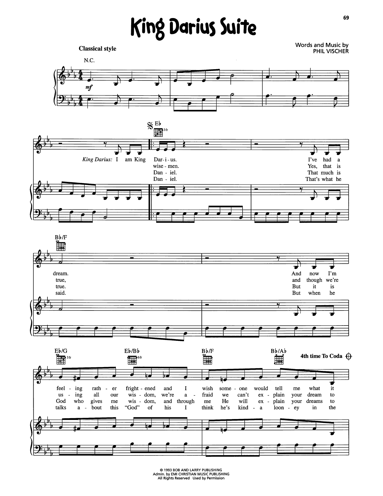 VeggieTales King Darius Suite Sheet Music Notes & Chords for Piano, Vocal & Guitar Chords (Right-Hand Melody) - Download or Print PDF