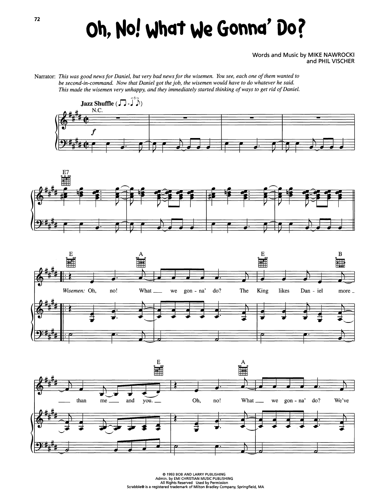VeggieTales Oh, No! What We Gonna' Do? Sheet Music Notes & Chords for Piano, Vocal & Guitar Chords (Right-Hand Melody) - Download or Print PDF