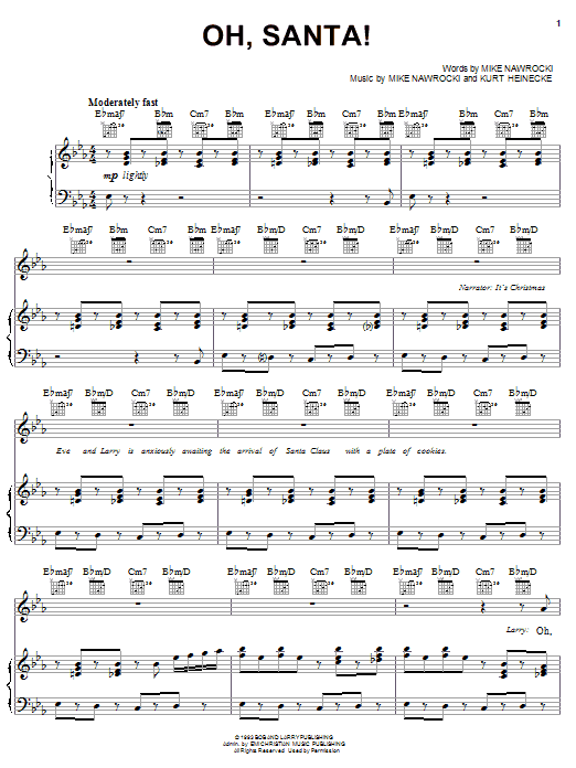 VeggieTales Oh, Santa! Sheet Music Notes & Chords for Piano, Vocal & Guitar (Right-Hand Melody) - Download or Print PDF