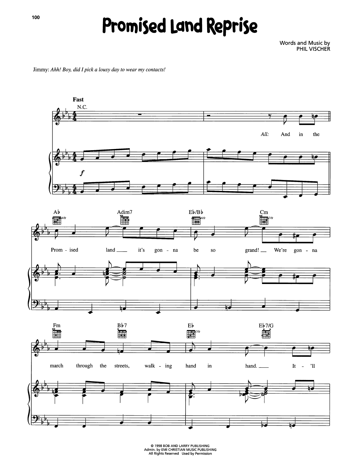VeggieTales Promised Land Reprise Sheet Music Notes & Chords for Piano, Vocal & Guitar Chords (Right-Hand Melody) - Download or Print PDF
