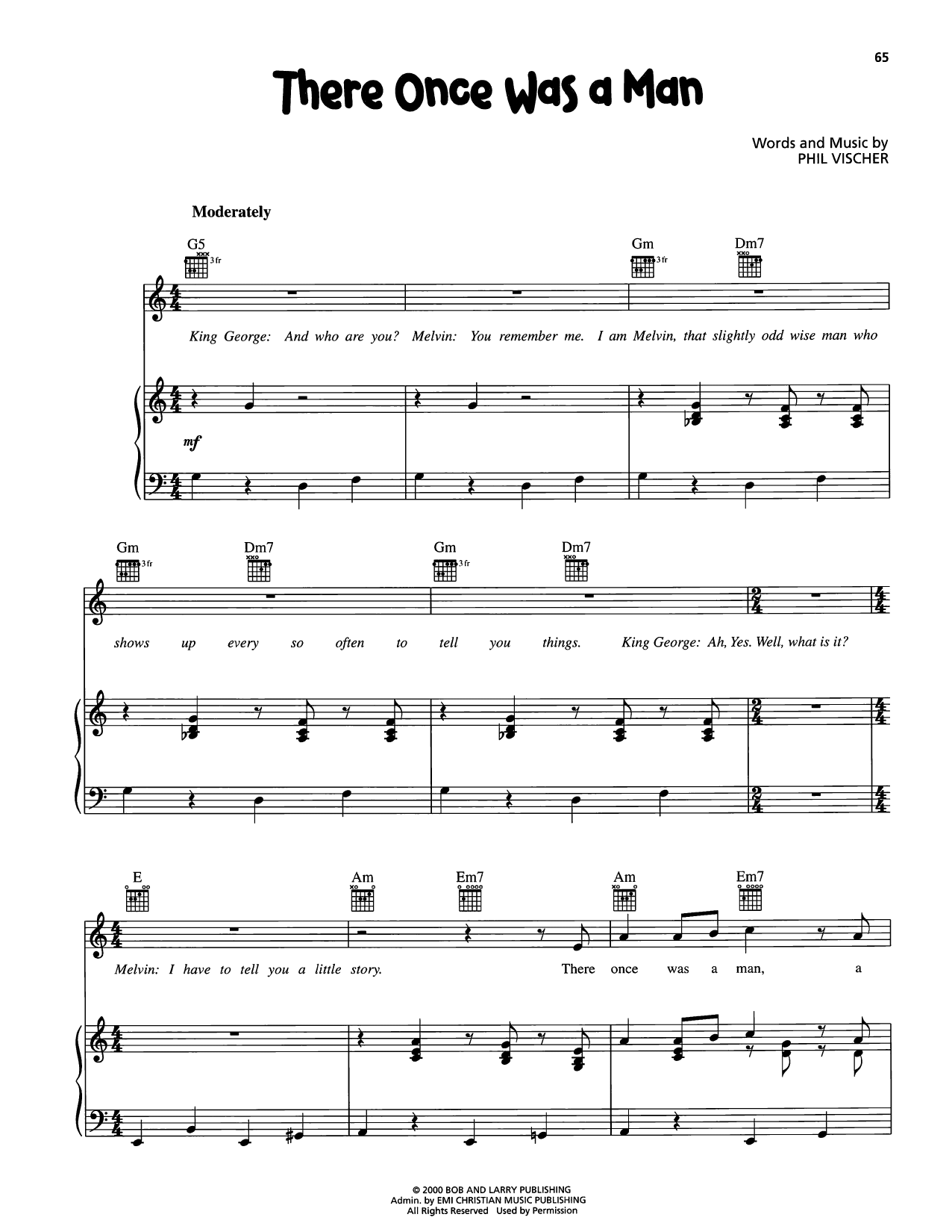 VeggieTales There Once Was A Man Sheet Music Notes & Chords for Piano, Vocal & Guitar Chords (Right-Hand Melody) - Download or Print PDF