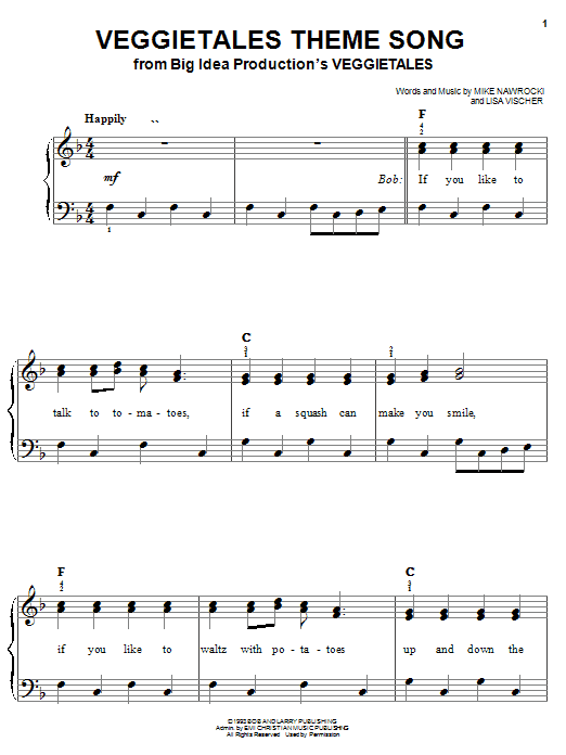 VeggieTales VeggieTales Theme Song Sheet Music Notes & Chords for Easy Guitar Tab - Download or Print PDF