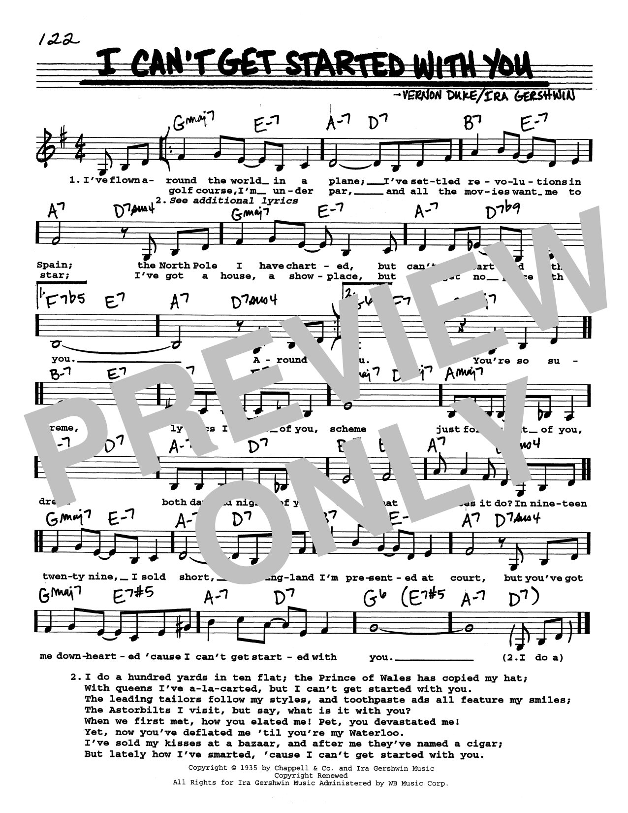 Vernon Duke I Can't Get Started (Low Voice) Sheet Music Notes & Chords for Real Book – Melody, Lyrics & Chords - Download or Print PDF