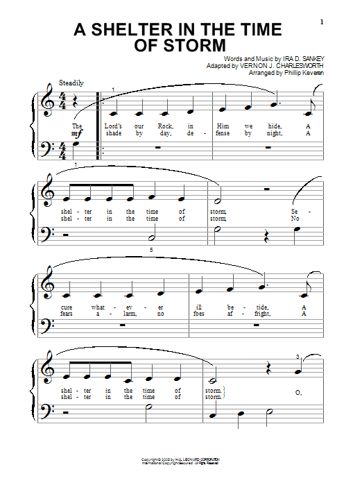 Vernon J. Charlesworth A Shelter In The Time Of Storm Sheet Music Notes & Chords for Piano (Big Notes) - Download or Print PDF