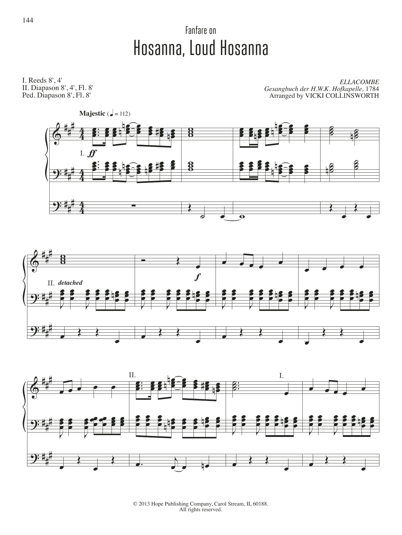 VICKI COLLINSWORTH Hosanna, Loud Hosanna Sheet Music Notes & Chords for Organ - Download or Print PDF