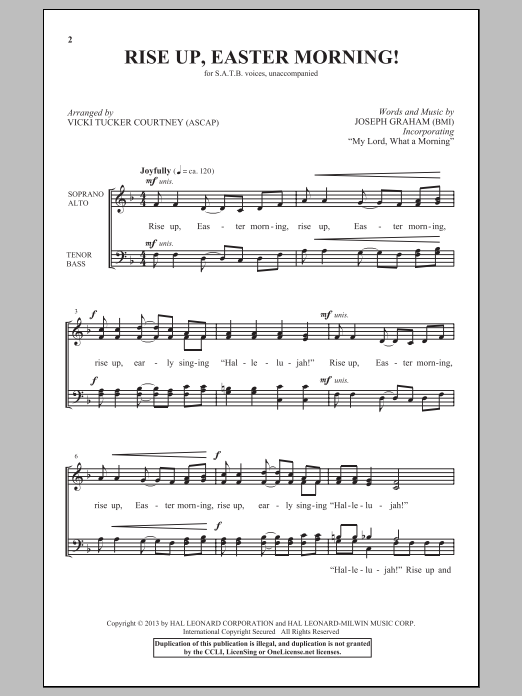 Vicki Tucker Courtney Rise Up, Easter Morning! Sheet Music Notes & Chords for SATB - Download or Print PDF