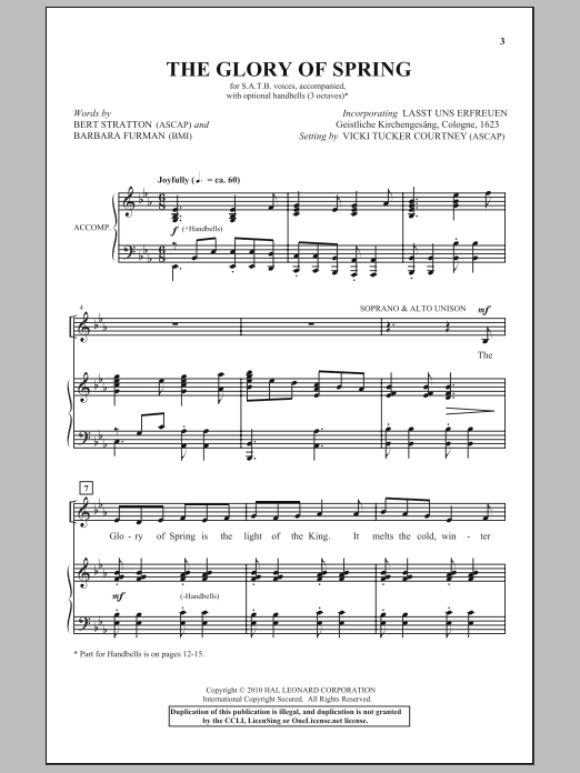 Vicki Tucker Courtney The Glory Of Spring Sheet Music Notes & Chords for SATB - Download or Print PDF