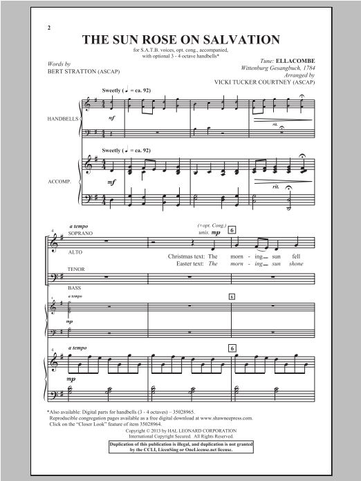 Vicki Tucker Courtney The Sun Rose On Salvation Sheet Music Notes & Chords for Percussion - Download or Print PDF