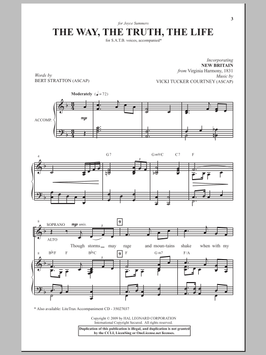 Vicki Tucker Courtney The Way, The Truth, The Life Sheet Music Notes & Chords for SATB - Download or Print PDF